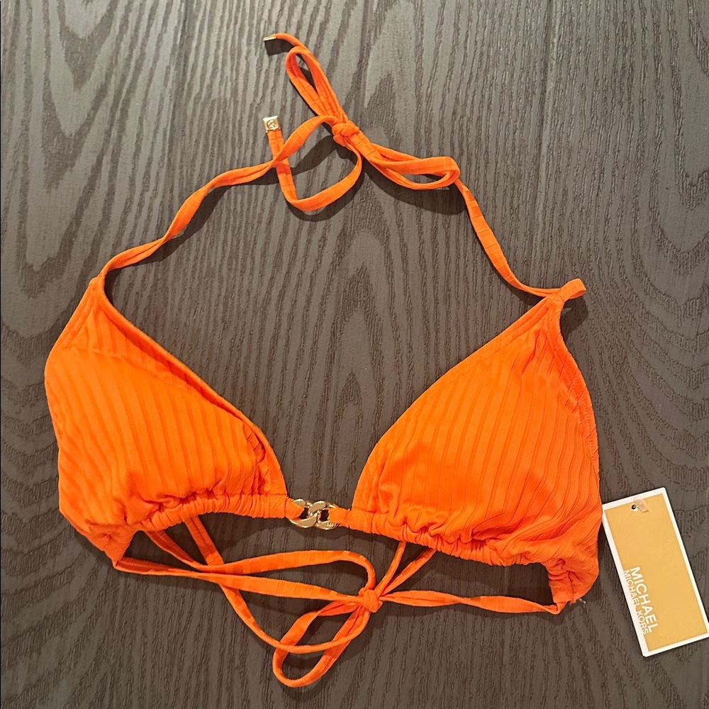 Michael Kors Orange Ribbed String Bikini Set - Picture 3 of 9